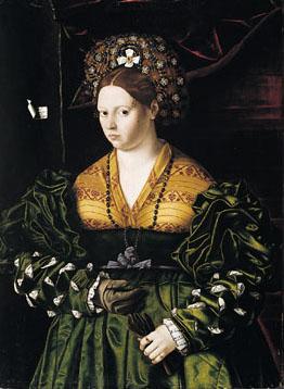BARTOLOMEO VENETO Portrait of a Lady in a Green Dress oil painting picture